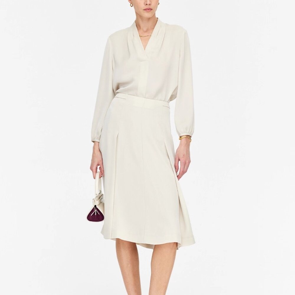 MARIUS Fluid Midi Skirt – Almond Milk | Size M | Japanese-Imported Fabric